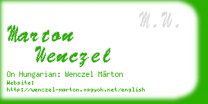 marton wenczel business card